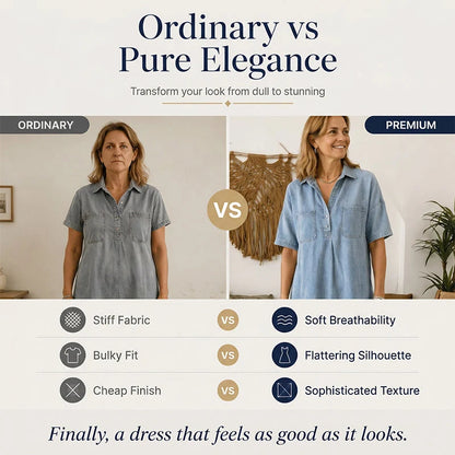 👗Flash Sale 50% OFF NOW 👖 Casual Pocket Denim Midi Shirt Dress – comfortable and versatile